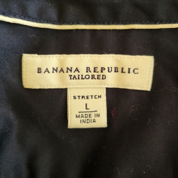 Banana Republic Midnight Blue Tailored Button Up Shirt Size Large - Picture 5 of 5